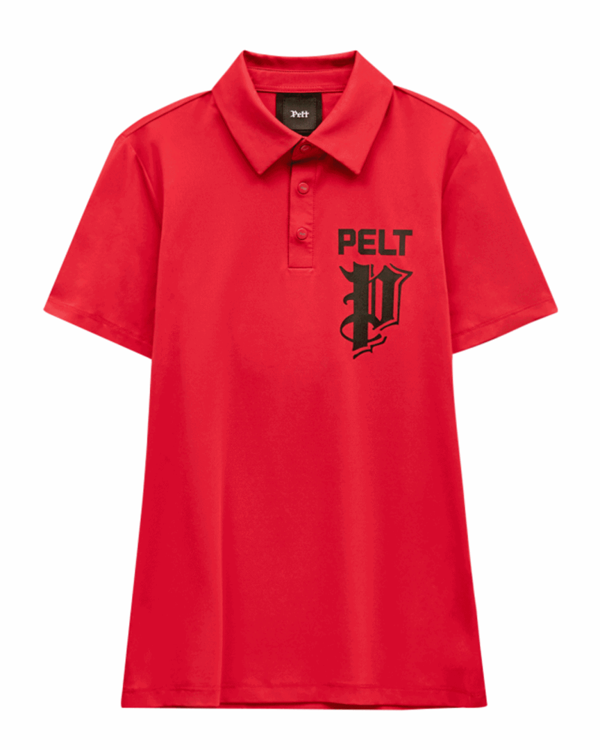 펠트 볼드 스틱P 아트웍 PK셔츠 : 여성용 다크핑크 (PB2TSF035DP)