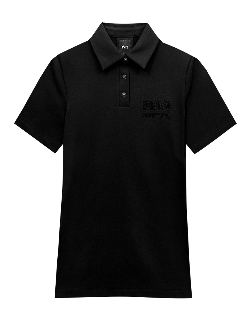펠트 보더 프레임 PK 셔츠 : 여성용 블랙 (PA2TSF010BK)