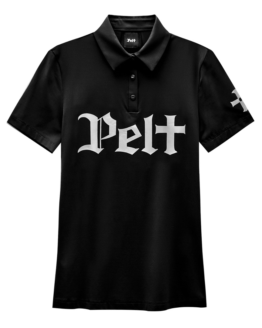펠트 실버 로고 베이직 PK 셔츠 : 남성용 블랙 (PA2TSM007BK)