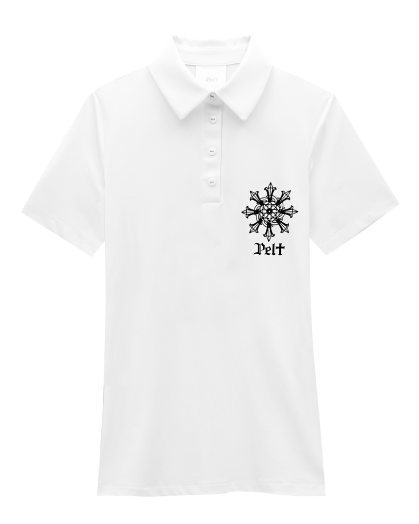 펠트 알타 레터링 PK 셔츠 : 여성용 화이트 (PA2TSF020WH)