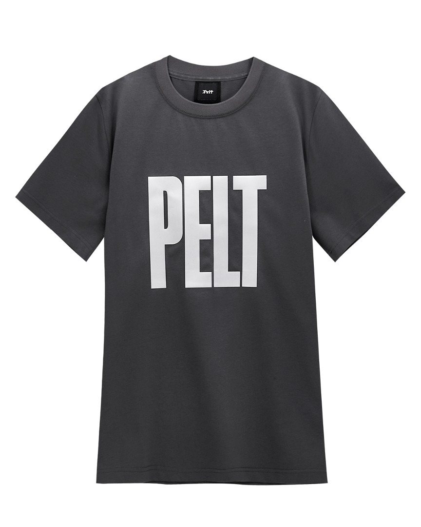 펠트 고딕 로고 베이직 티셔츠 : 여성용 다크 그레이 (PA2TSF003DG)