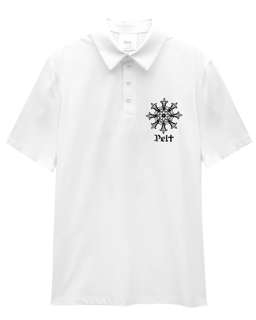 펠트 알타 레터링 PK 셔츠 : 남성용 화이트 (PA2TSM020WH)