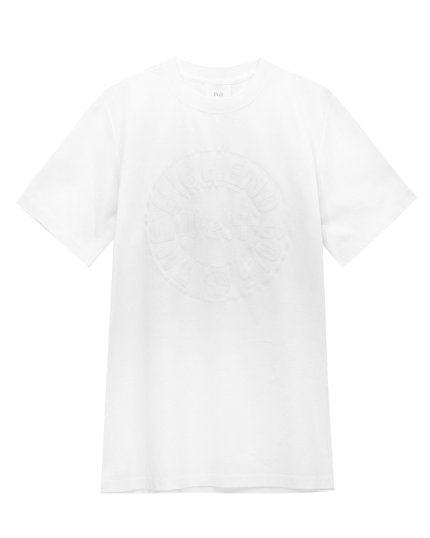 펠트 서클 로고 엠블럼 티셔츠 : 여성용 화이트 (PA2TSF001WH)