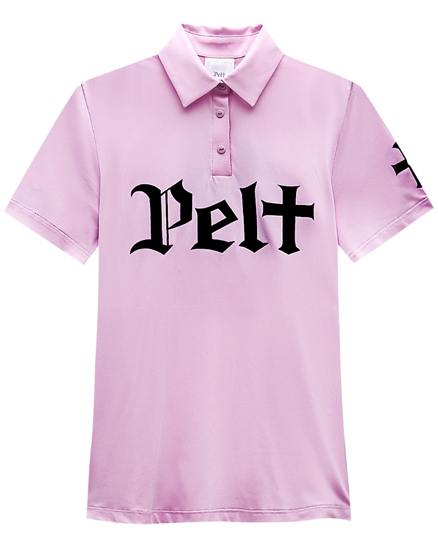 펠트 실버 로고 베이직 PK 셔츠 : 남성용 라이트 핑크 (PA3TSM007LP)