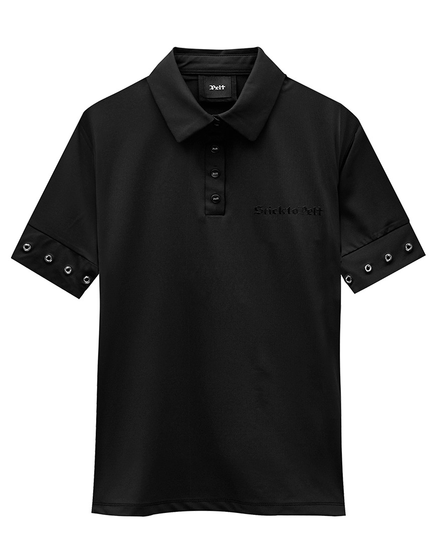 Eyelet Ring Compass PK Shirts : Men&#039;s Black (PA2TSM017BK)