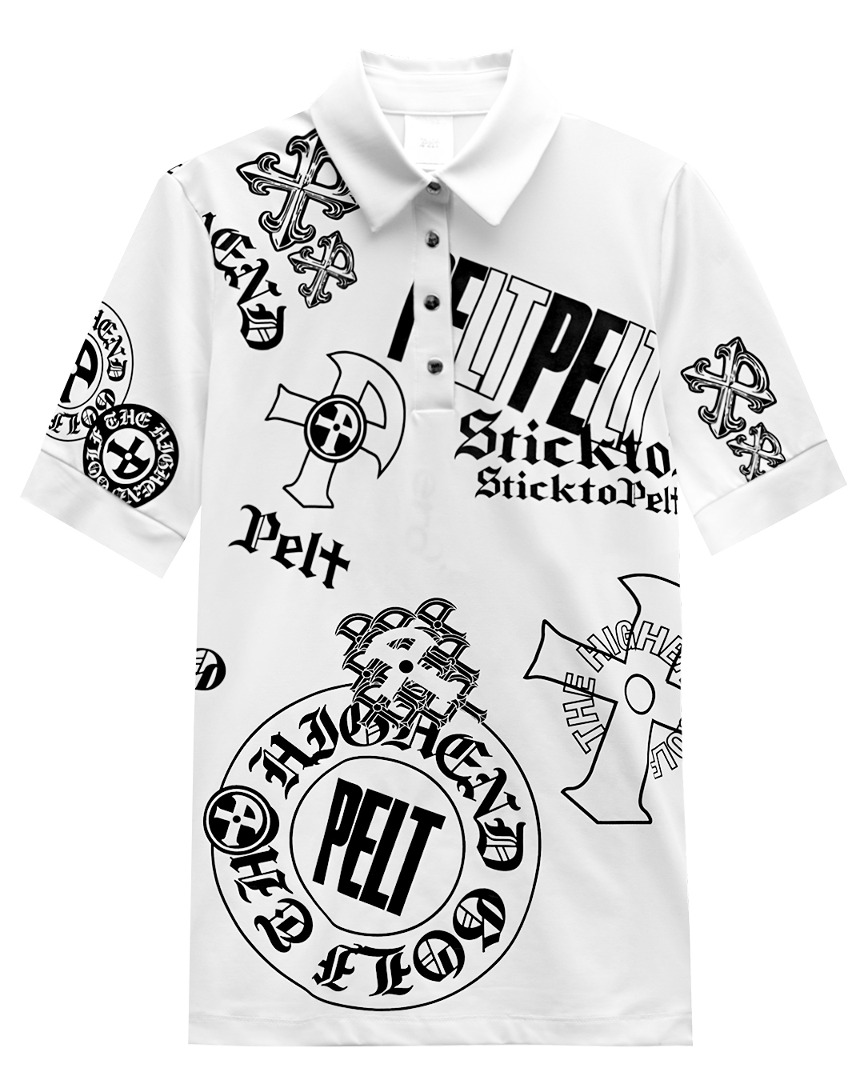 Mission Stamp Pattern PK Shirts : Men&#039;s White (PA2TSM014WH)