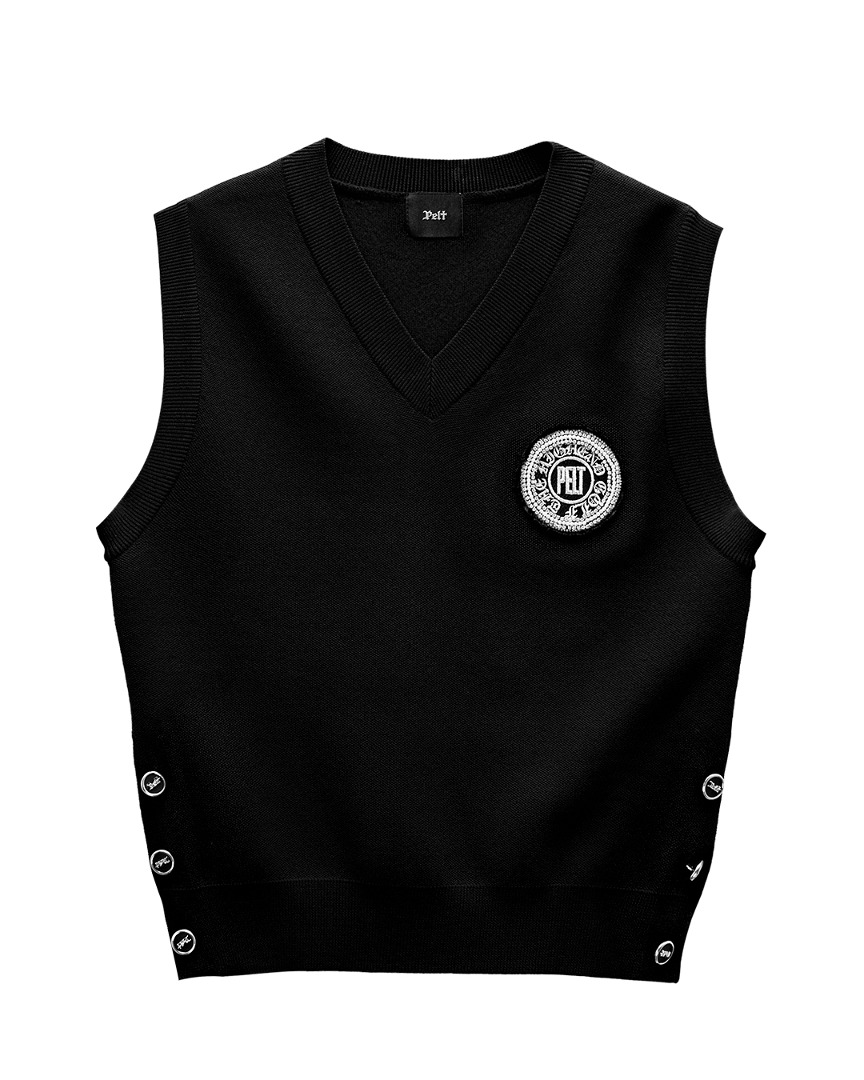 Emblem Badge Knit Vest : Women&#039;s Black (PA3KVF001BK)