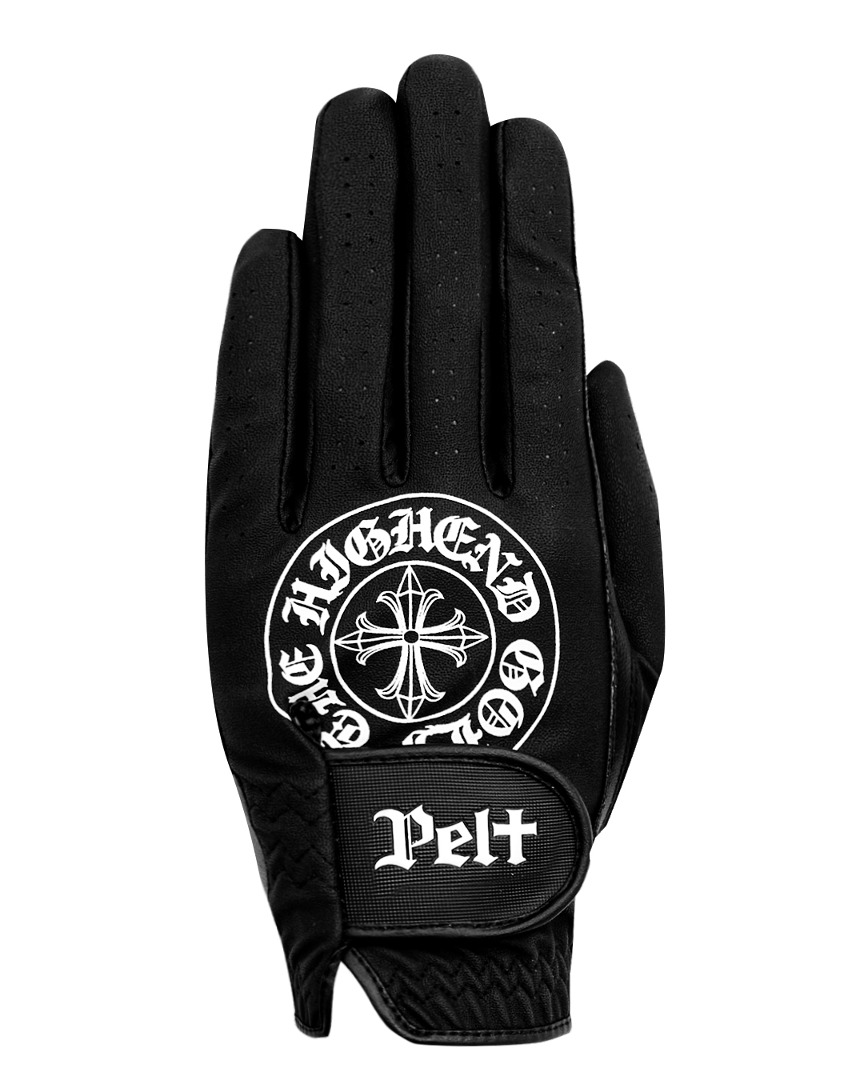 Gothic Emblem Sheepskin Golf Glove : Men&#039;s Black (PA0GVM001BK)