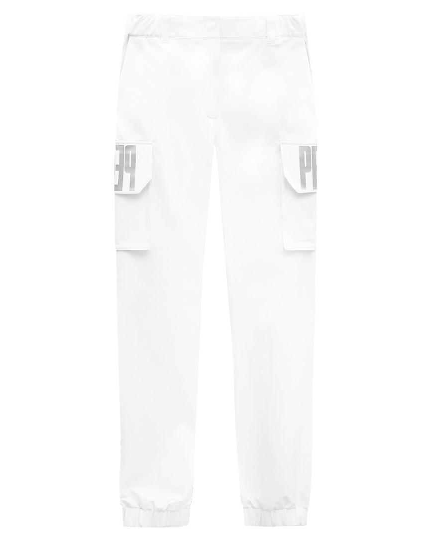 Gothic Logo Pocket Jogger Pants : Women&#039;s White (PA3PTF110WH)