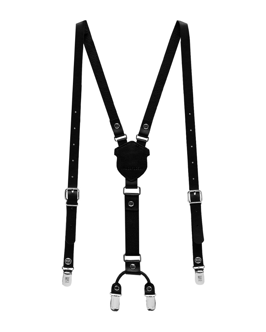 PELT Thin Leather Suspenders : Men&#039;s Black (PA0GBM005BK)