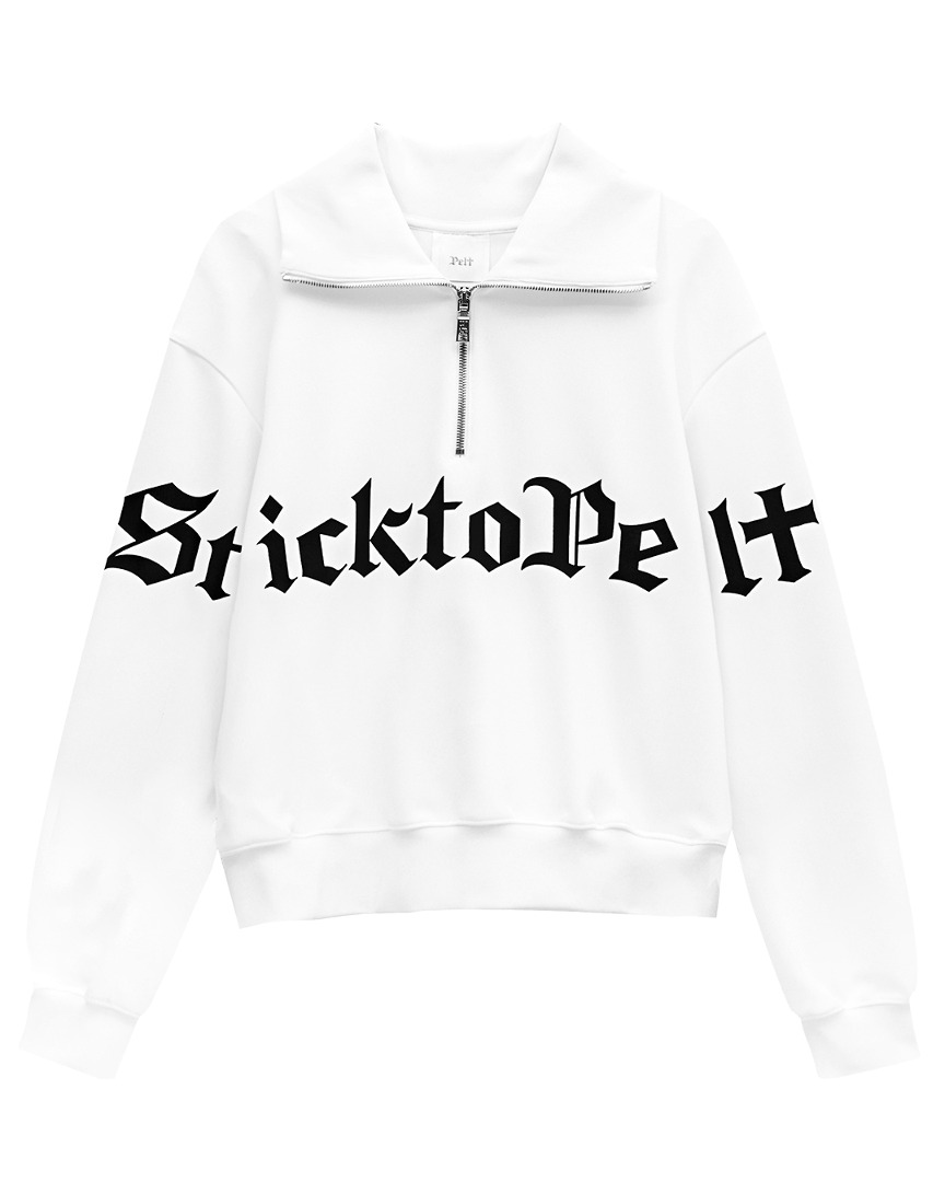 Stick To Slogan Over High-Neck MTM : Women&#039;s White (PA4TMF015WH)