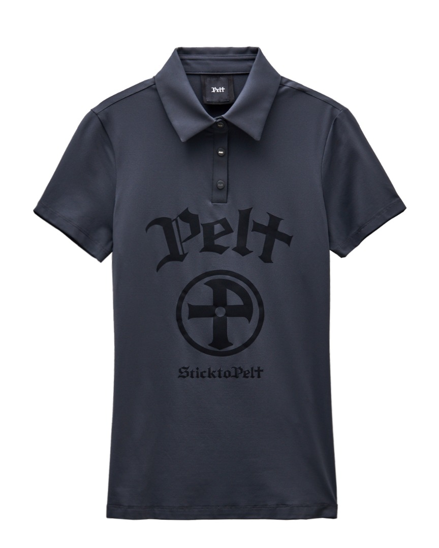 펠트 아크 엠블럼 베이직 PK 셔츠 : 여성용 다크 그레이  (PA2TSF019DG)