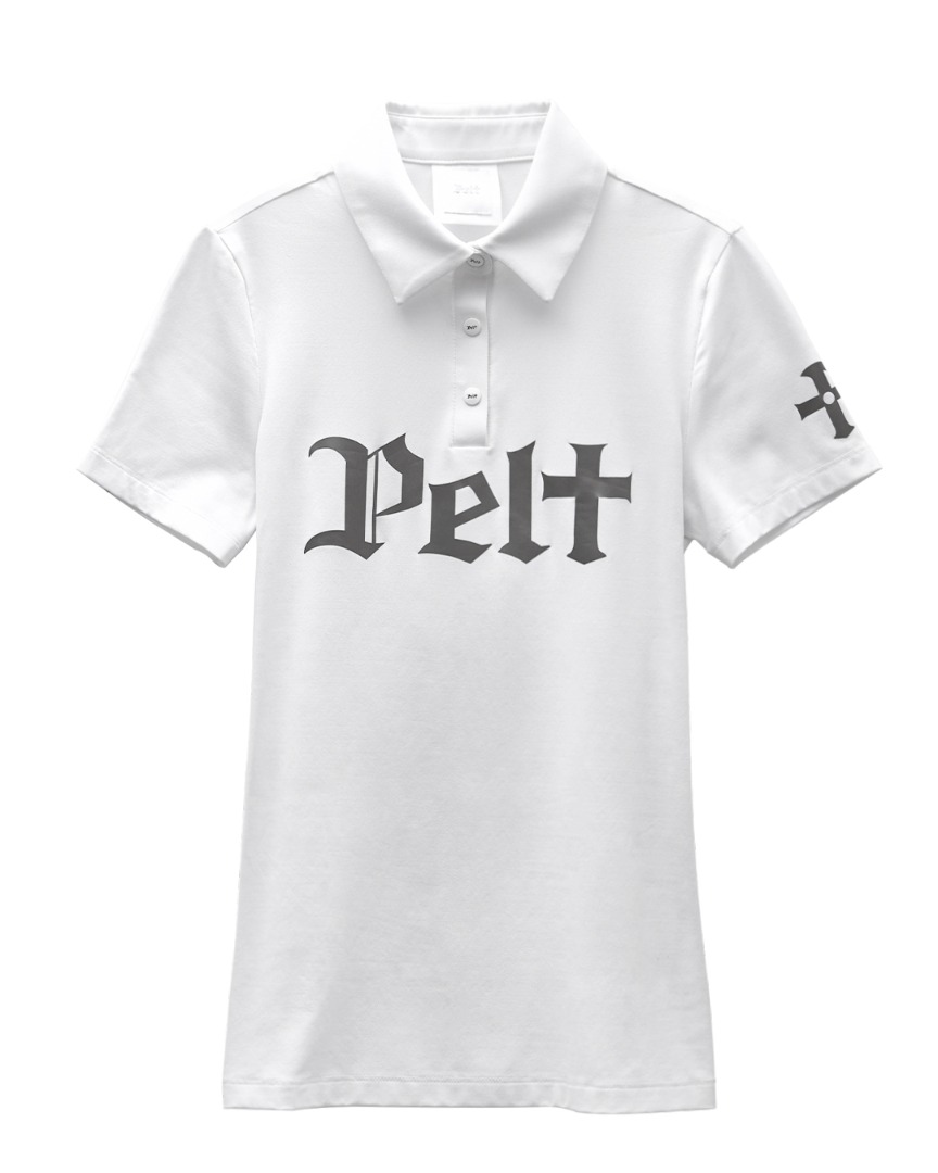 펠트 실버 로고 베이직 PK 셔츠 : 여성용 화이트  (PA2TSF007WH)