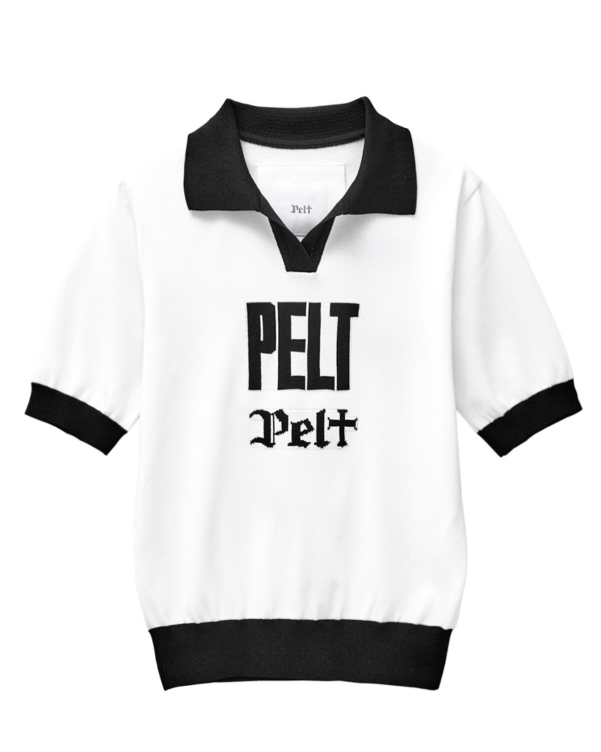 PELT Haus Logo Jacquard Open Neck Knit  : Women&#039;s White (PA2KTF201WH)