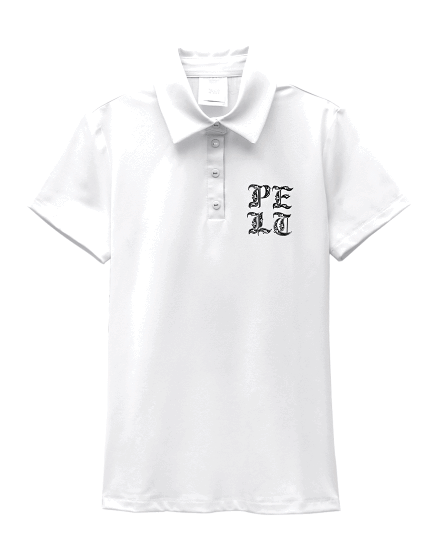 펠트 스컬 이니셜 PK 셔츠 : 여성용 화이트  (PA3TSF018WH)