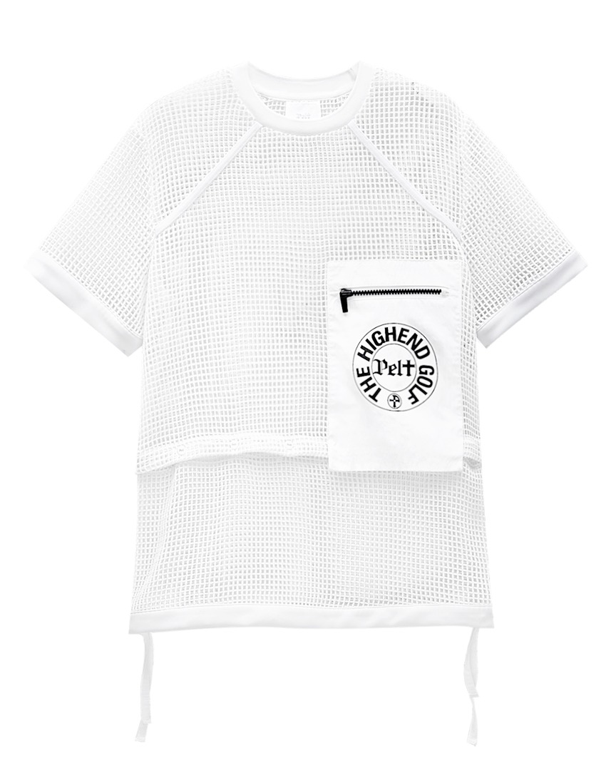 Big Pocket Mesh String 2-Way T-Shirts : Women&#039;s White (PA2TSF021WH)
