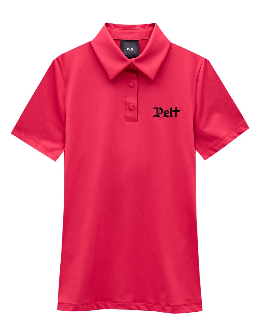 Embroidery Letter Classic PK Shirts : Women&#039;s Dark Pink (PA3TSF027DP)