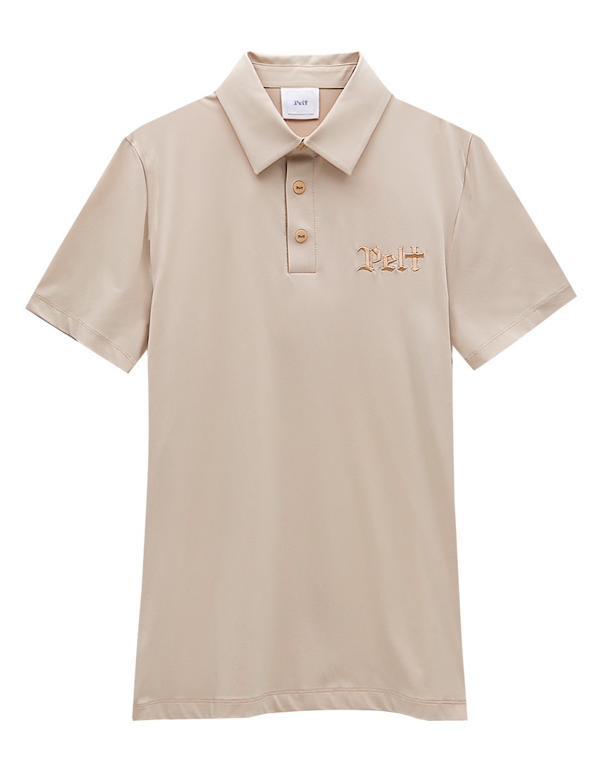 펠트 엠브로이더리 레터 클래식 PK 셔츠 : 여성용 베이지 (PA3TSF027BE)