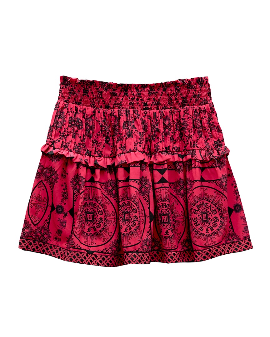 Papillon Shirring Lace Skirt : Dark Pink (PA2SSF002DP)