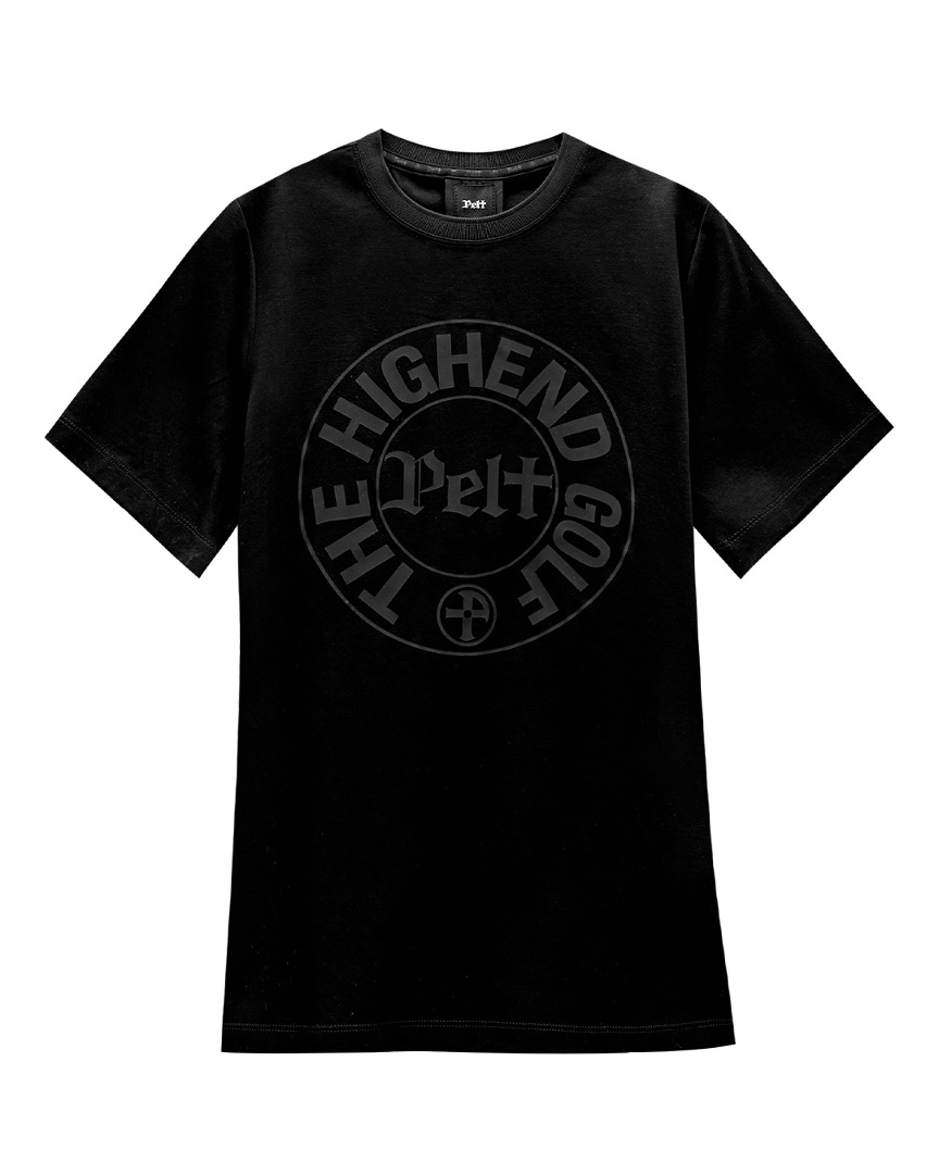 펠트 서클 로고 엠블럼 티셔츠 : 여성용 블랙 (PA2TSF001BK)