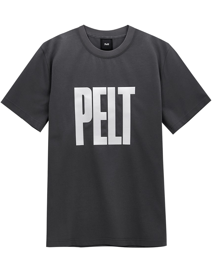 펠트 고딕 로고 베이직 티셔츠 : 남성용 다크 그레이(PA2TSM003DG)